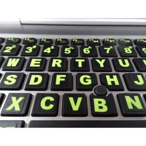 Keyboard Stickers w/Big Luminescent XL Symbols 200 Inlay Set U.S. English Laptop